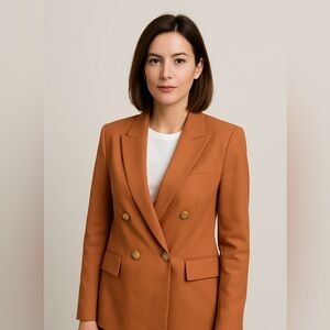 NWOT Orange Tailored Blazer with Notched Lapels